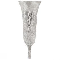 Artikel Begravningsvas Grå Vas med spike Calla-motiv H32,5cm