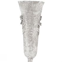 Artikel Grå gravvas med rosmotiv, 26 cm hög, 2 stycken
