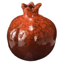 Artikel Dekorativ vas i granatäpple i keramik, rödbrun, Ø10,5 cm, H12 cm
