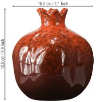 Artikel Dekorativ vas i granatäpple i keramik, rödbrun, Ø10,5 cm, H12 cm