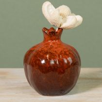 Artikel Dekorativ vas i granatäpple i keramik, rödbrun, Ø10,5 cm, H12 cm