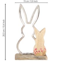 Artikel Kanin mamma med barn kanin dekoration natursilver 26,5cm