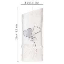 Artikel Bröllopsljus, silverbröllopsljus, vitt ljus 210/85mm