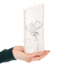 Artikel Bröllopsljus, silverbröllopsljus, vitt ljus 210/85mm