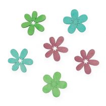 Träblommor med spridd dekoration blandade färger Ø4cm 72st