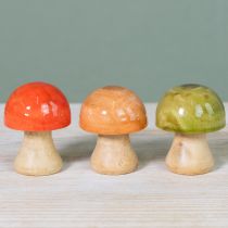 Artikel Träsvampar höstdekoration svampar grön röd orange H6,5cm 9 st