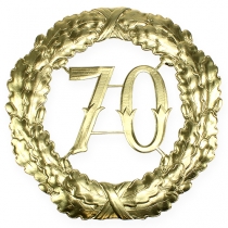 Jubileum nummer 70 i guld Ø40cm