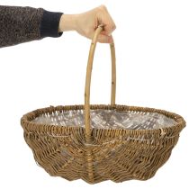 Artikel Potatiskorg 43/33/23 cm med folie, naturfärgad, set om 3.