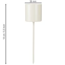 Artikel Ljushållare för tjocka, spetsiga ljus, metall, beige, 3,8 x 14 cm, 4 stycken