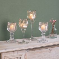 Artikel Glasblomsljusstake för elegant bordsdekoration, evenemang och bröllop, 22 cm