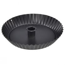 Artikel Original ljusstake av metall i tårtform – svart, Ø 18 cm – snygg bordsdekoration – 4 st.