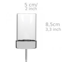 Artikel Ljusstakar för uppklistring, metall/glas, Ø5cm H19cm, 4 st