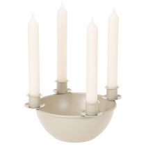Artikel Ljusstake med 4 hållare, modern adventskrans, beige, 15 cm