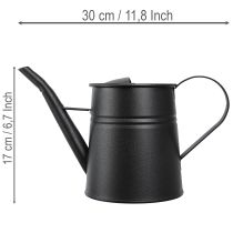 Artikel Snygg liten dekorativ vattenkanna, svart metall, 30x13x17cm, 1,7l, kruka, lägenhets-/balkongdekoration