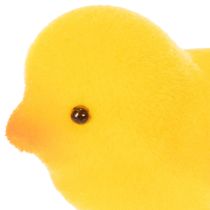 Artikel Små påskkycklingar, flockade i gult och orange, 4,5 cm höga, 18 stycken
