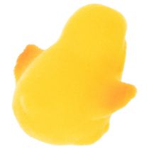 Artikel Små påskkycklingar, flockade i gult och orange, 4,5 cm höga, 18 stycken
