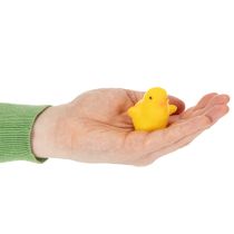 Artikel Små påskkycklingar, flockade i gult och orange, 4,5 cm höga, 18 stycken