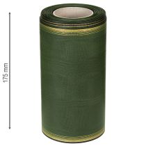 Artikel Elegant moiré-kransband, 175 mm, mörkgrönt med pärlkant och taftväv för festliga tillfällen