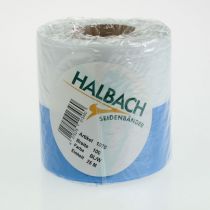 Artikel Moiréblått och vitt kransband, 100 mm dekorativt taftband