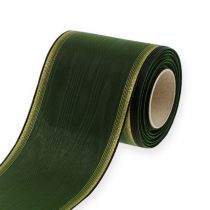 Artikel Kransband Moiré 100mm, mörkgrön