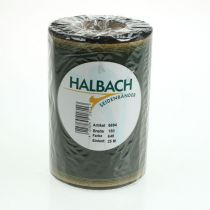 Artikel Moiré-kransband, 150 mm, mörkgrönt med guldfärgad pärlkant, taftvävd, 25 m rulle för dekoration och design