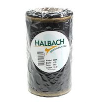 Artikel Elegant moiréband med kransmönster, 175 mm svart med pärlkant och taftväv, dekorativt band för begravningsblomster, rosettband, 25 m