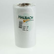 Artikel Vitt kransband för begravningsblomster, 175 mm brett, 25 m långt, högkvalitativt acetatband