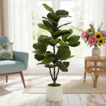 Artikel Konstgjord Ficus lyrata 120 cm dekorativ för vardagsrum