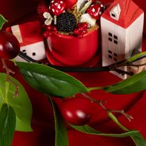 Artikel Konstgjord girlang med körsbär. Perfekt för naturlig rumsdekoration. Blommig look. 160 cm.