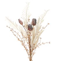 Artikel Vallmokapslar dekoration torkade blommor konstgjord ormbunke kräm 63cm