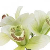 Konstgjorda orkidéer konstgjorda blommor i vas vit/grön 28cm
