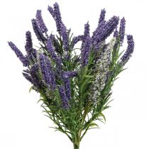 Konstgjord lavendel dekorativ konstgjord växt lila vit buske 46cm