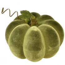 Artikel Pumpa dekoration flockade 20cm pumpa grön sammet look 2 stycken