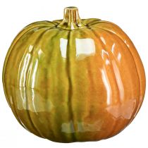Artikel Dekorativ keramikpumpa i klargröna toner - 17,5 cm - perfekt för höstens bordsdekoration