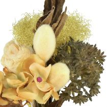 Artikel Konstgjord blombukett, ros, hortensia, torr look, vintagedekoration, 38 cm