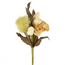 Artikel Konstgjord blombukett, ros, hortensia, torr look, vintagedekoration, 38 cm