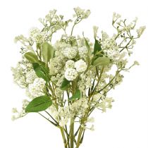 Artikel Konstgjord blombukett sidenblommor bärgren vit 48cm