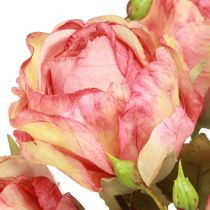 Artikel Konstgjorda rosor rosa dekorativa rosor med knoppar L44cm 4 st