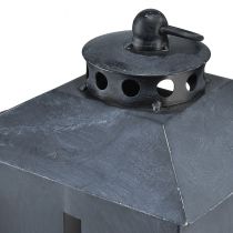 Artikel Lykta grav ljus korsfönster metall antikgrå 13 x 27cm