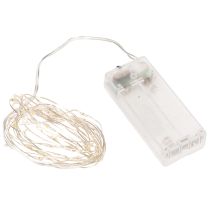 Artikel LED-ljusslinga för inomhusbruk, batteridriven, varmvit, 30 lysdioder, 3m, 6 st.