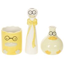 Artikel Set med dekorativa keramikfigurer av ankor med glasögon, 25 cm, 3 st