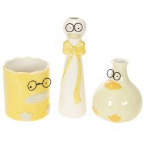 Artikel Set med dekorativa keramikfigurer av ankor med glasögon, 25 cm, 3 st