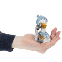 Artikel Nautisk dekoration mås bordsdekoration blå vit silver H11cm