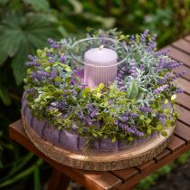 Artikel Medelhavskrans med lavendel Ø50 cm, konstgjord blomsterkrans med lavendel och rosmarin