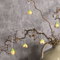 Artikel Metallhängande blomma för romantisk inomhus- och utomhusdekoration, 6 cm, 6 stycken