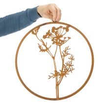 Artikel Metallring, rostig metall, dekorativ ring, väggdekoration, dillkvist, Ø38cm