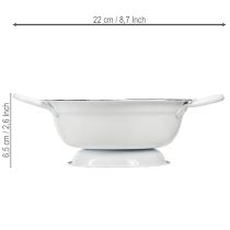 Artikel Dekorativ skål i metall, vit och svart, Ø16,5 cm, H6,5 cm, 4 stycken