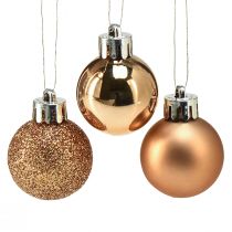 Artikel Mini julgranskulor brons brytsäkra Ø3cm H3,5cm 14st
