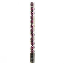 Artikel Mini julkulor lila plast Ø3cm H3,5cm 14 st