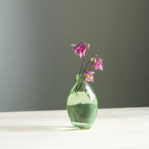 Artikel Minivaser i glas, lökformade glasvaser, gröntonade, H12cm, 6 st
